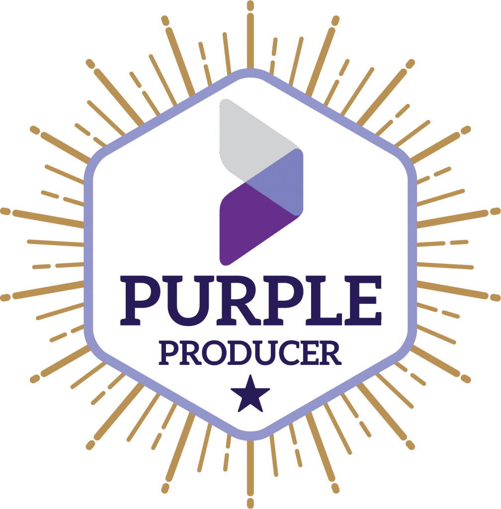 purple producer badge