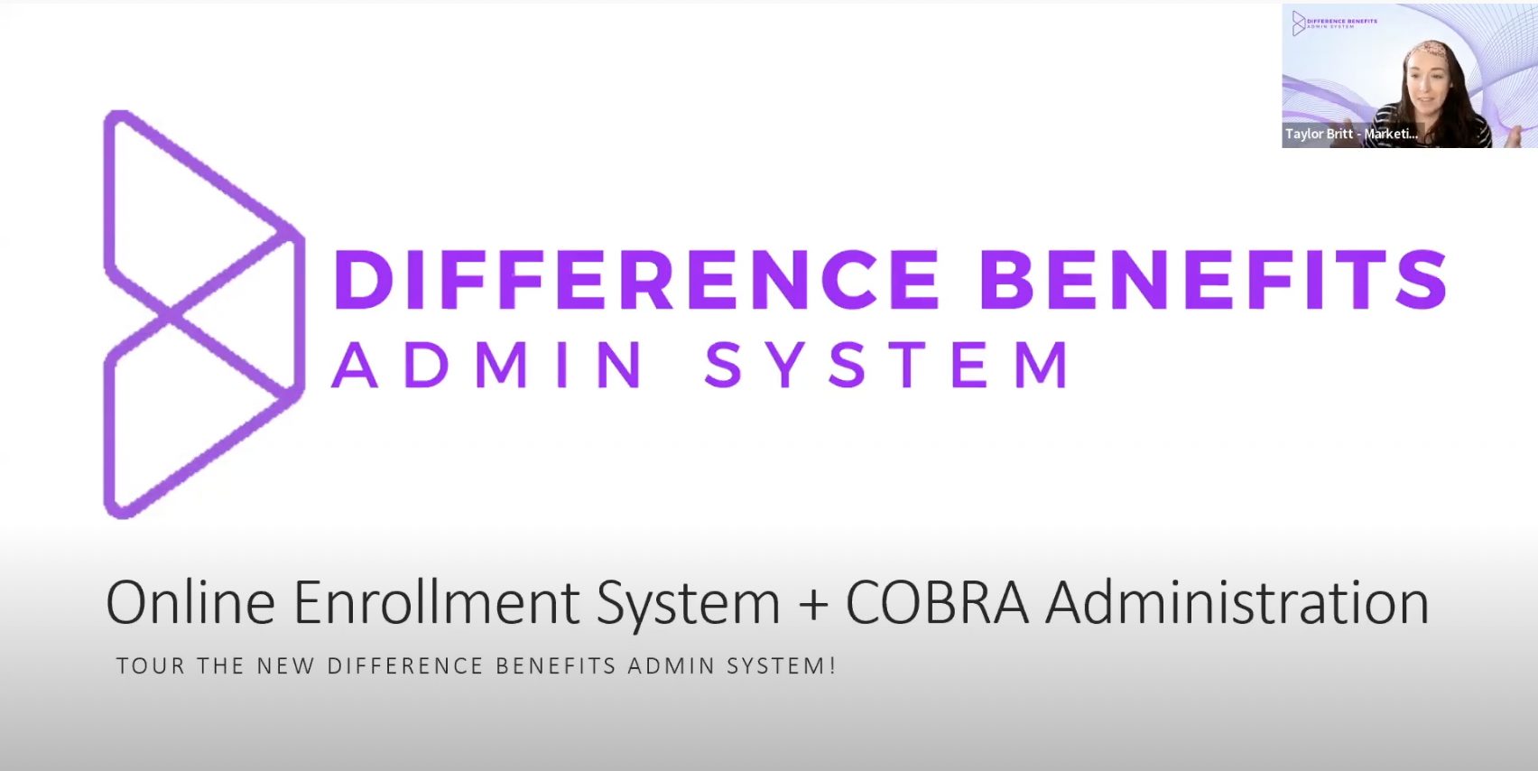 Webinar screenshot from Difference Card Benefit Admin System tour