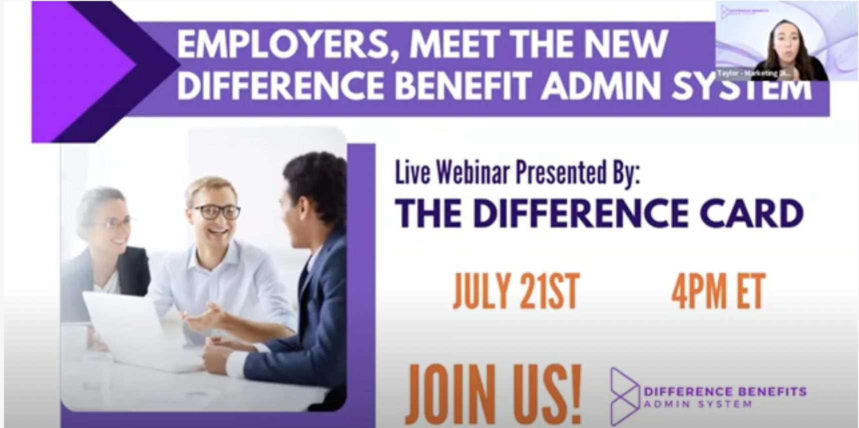 Webinar for Difference Card Benefit Admin System