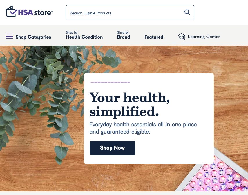 HSA store homepage