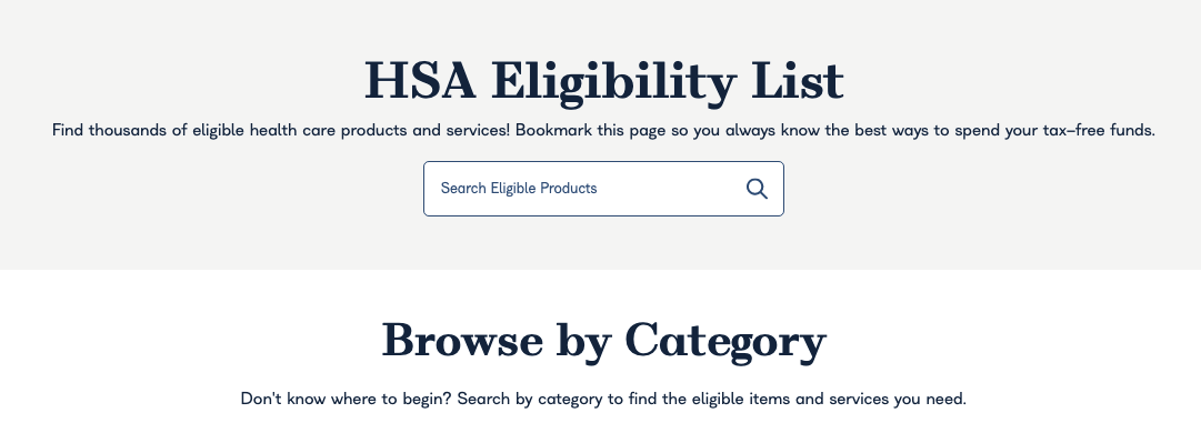 FSA/HSA Eligible Items Online & In-Store