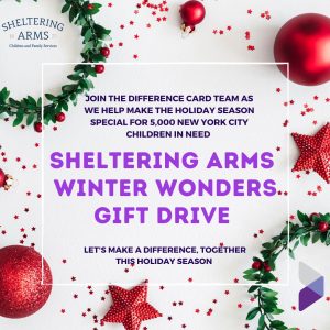 Promo for Sheltering Arms Winter Wonders Gift Drive
