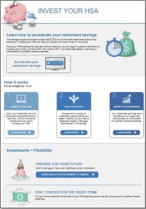 Graphic showing the benefits of investing in an HSA