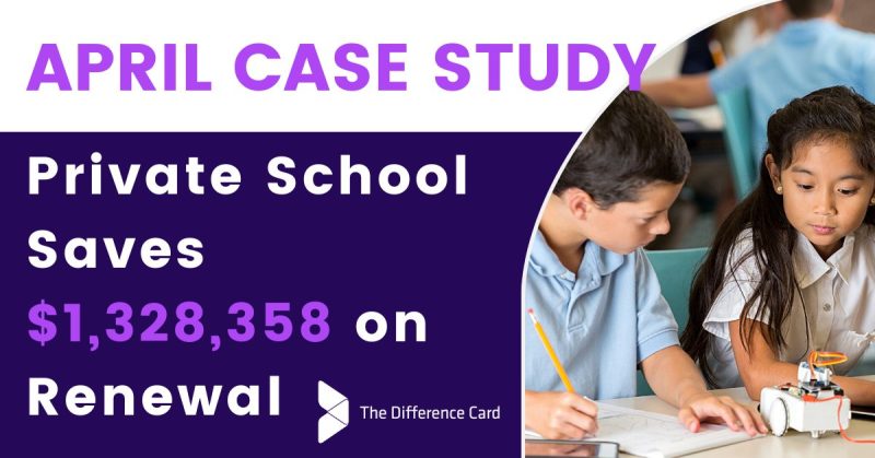 Difference Card case study for private school saving $1,328,358 on renewal