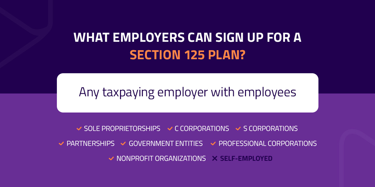what employers can sign up for a section 125 plan