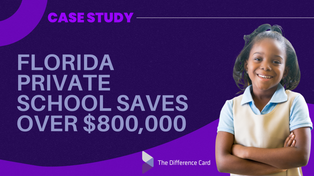 Case study graphic from The Difference Card for Florida Private School savings