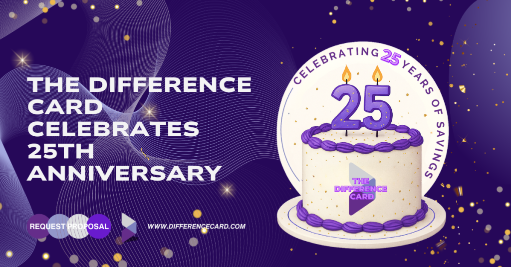 The difference card 25th anniversary promotion graphic