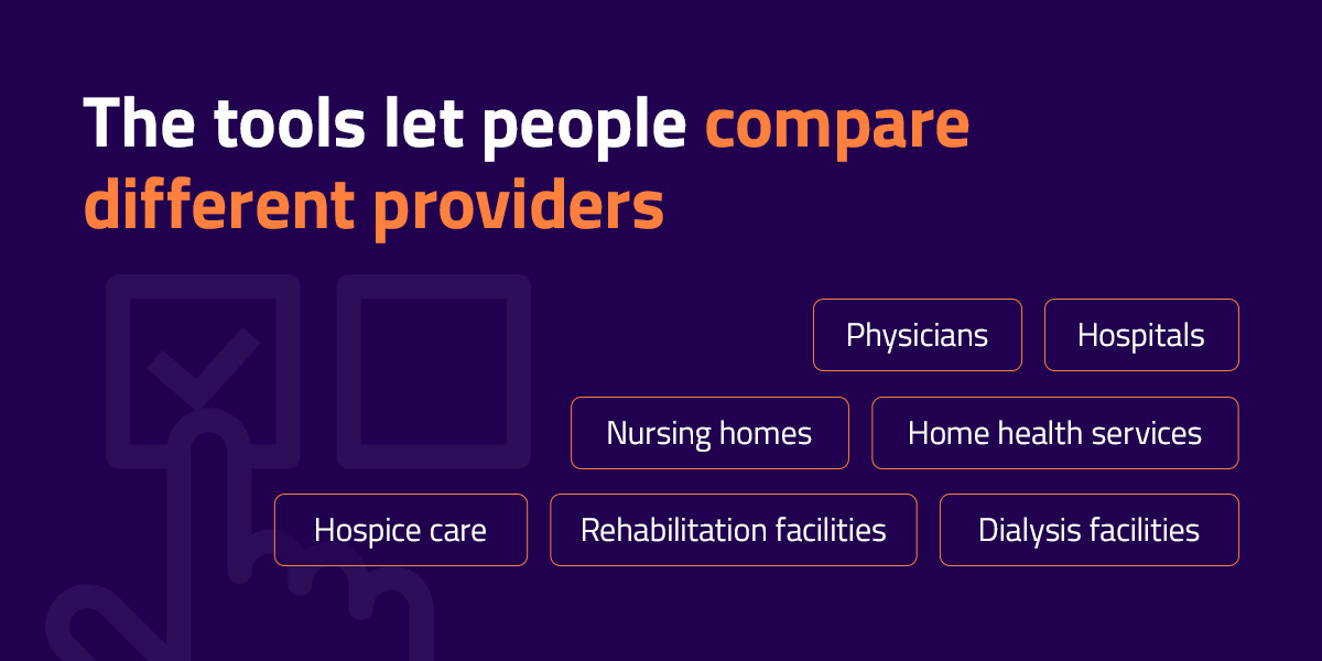 The tools let people compare different providers